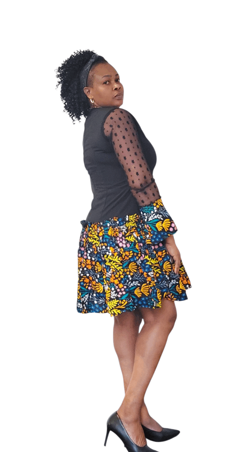 Jeru Elegant Midi Dress, Women's, Premium Ankara Fabric, Sleek Silhouette, Formal Evening Gown, Wedding & Party Wear, Available in UK Sizes 10-16 - Image 2