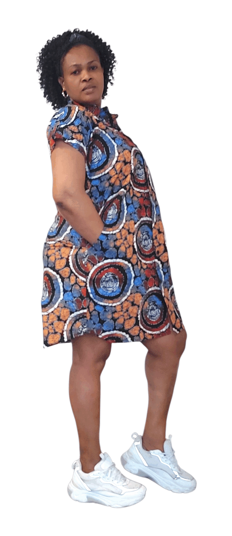 Favday Collections Sera Women's Mini Dress, Detachable Sleeves, Button Down, Premium Ankara Fabric, Elegant Silhouette, Special Occasion Formal Gown, Available in Sizes 12-24 - Image 2