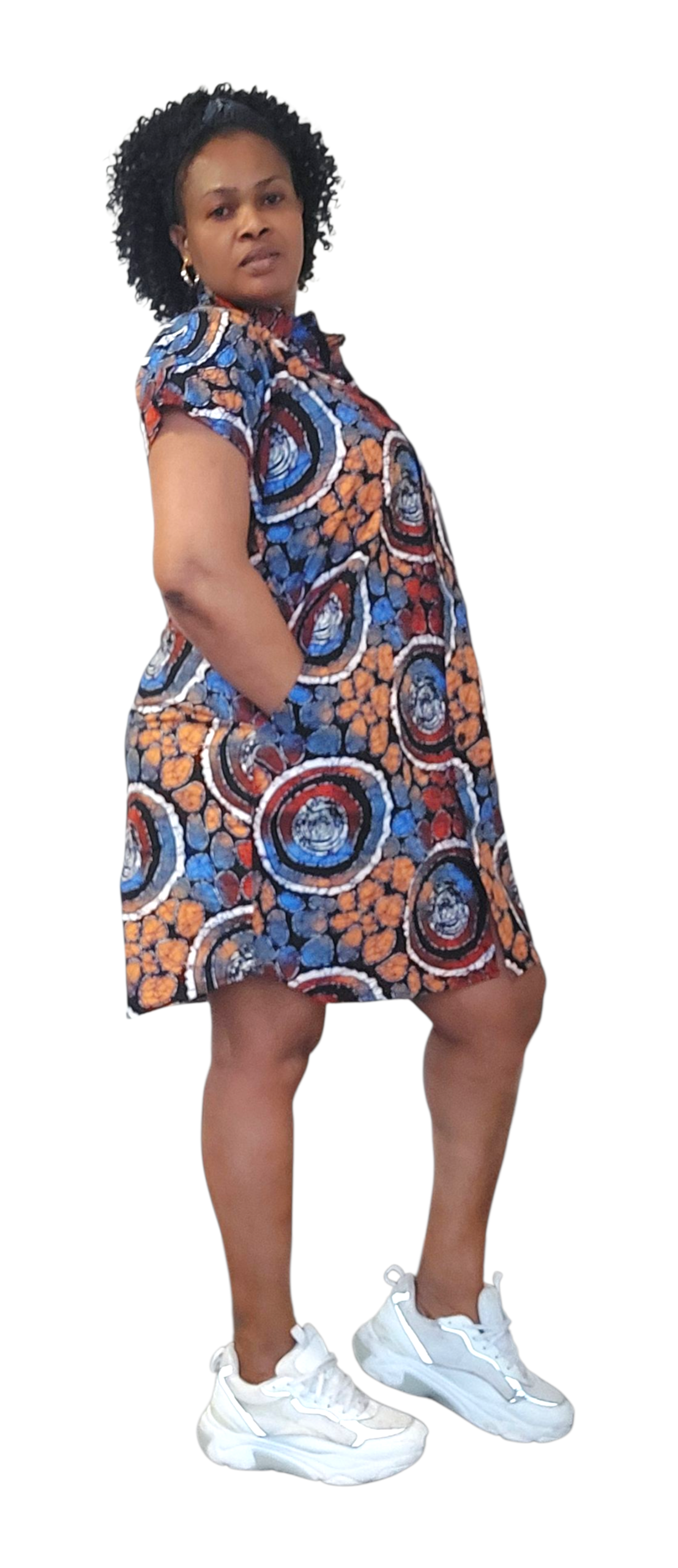 Favday Collections Sera Women's Mini Dress, Detachable Sleeves, Button Down, Premium Ankara Fabric, Elegant Silhouette, Special Occasion Formal Gown, Available in Sizes 12-24 - Image 2