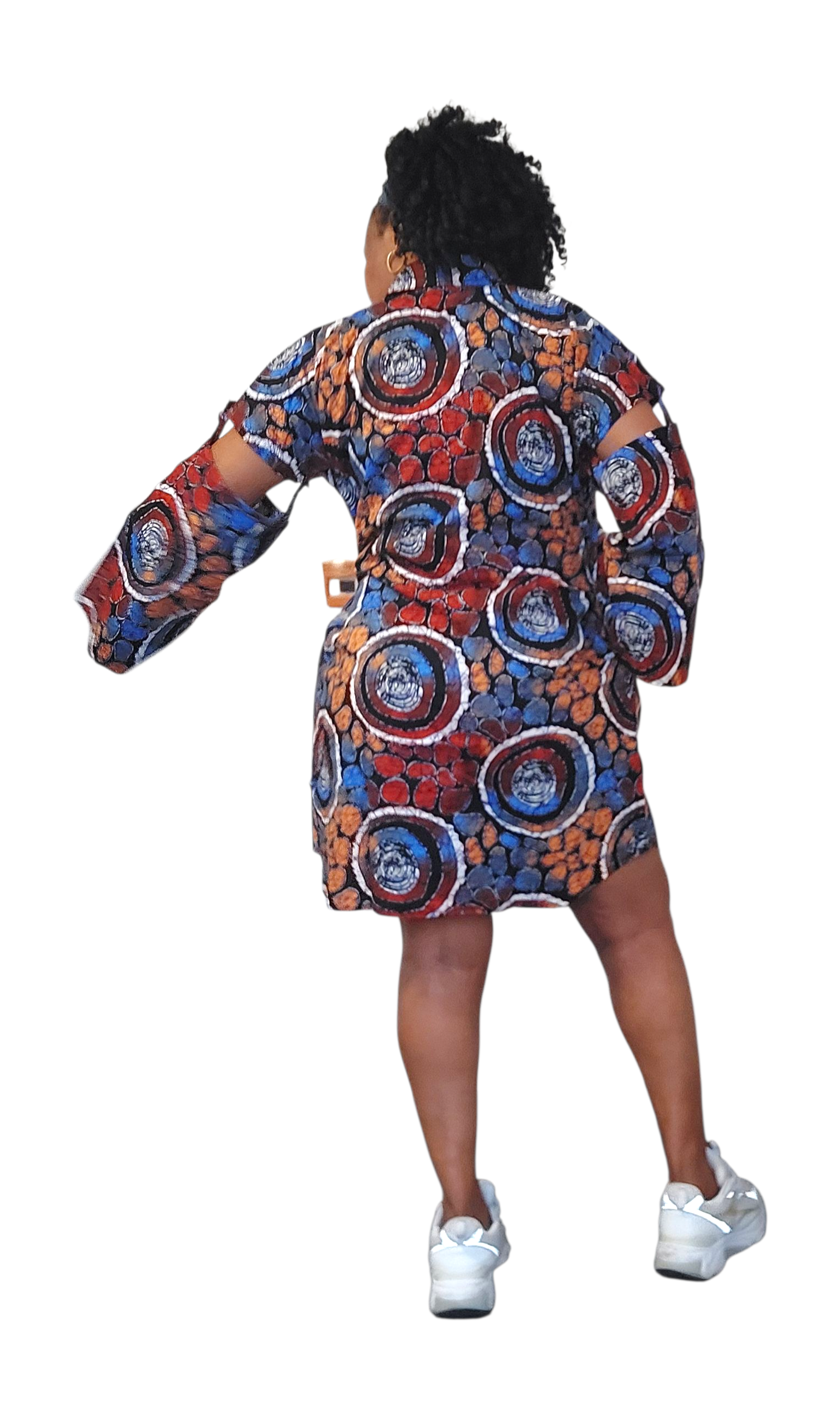 Favday Collections Sera Women's Mini Dress, Detachable Sleeves, Button Down, Premium Ankara Fabric, Elegant Silhouette, Special Occasion Formal Gown, Available in Sizes 12-24 - Image 3