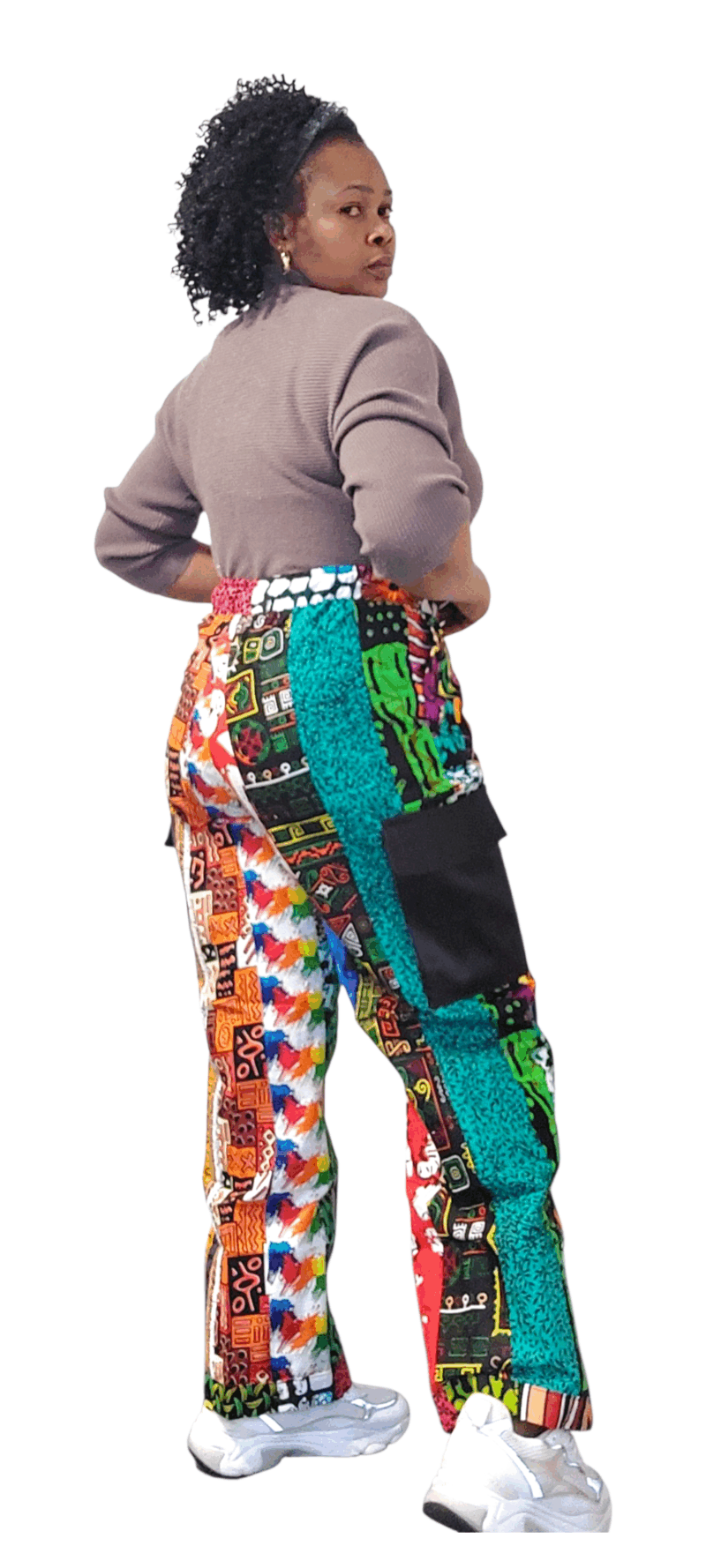 Favday Collections Multi-Color Ankara Wide-Leg Pants, Cotton Print, High-Rise, Elastic Waistband, Relaxed Fit, 4 Pockets, Available in S-XXL - Image 2