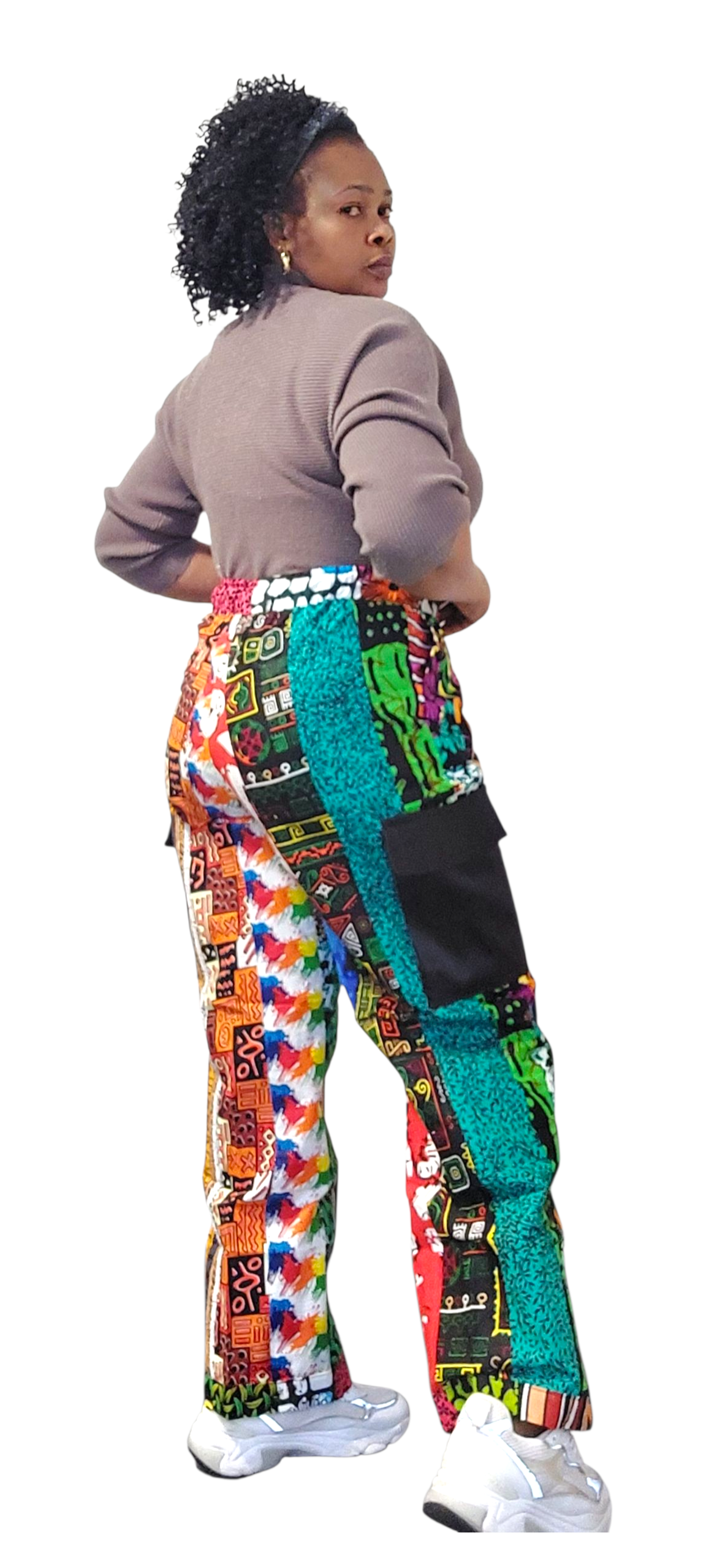 Favday Collections Multi-Color Ankara Wide-Leg Pants, Cotton Print, High-Rise, Elastic Waistband, Relaxed Fit, 4 Pockets, Available in S-XXL - Image 2