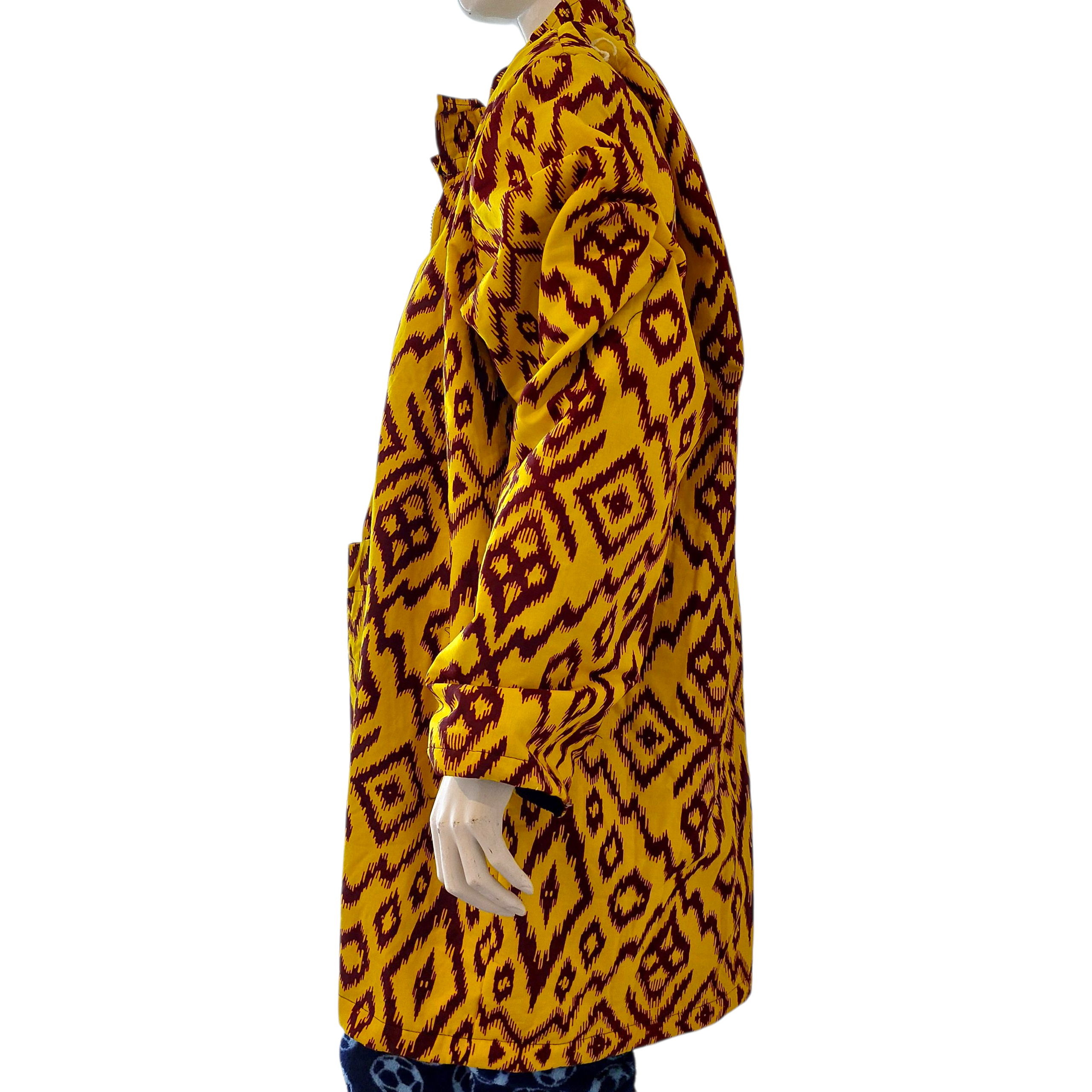 Bumper Jacket, Cotton Ankara Print, Insulated Design, Casual Style, Available in XL-XXXL, Hooded and Non-Hooded Options - Image 2