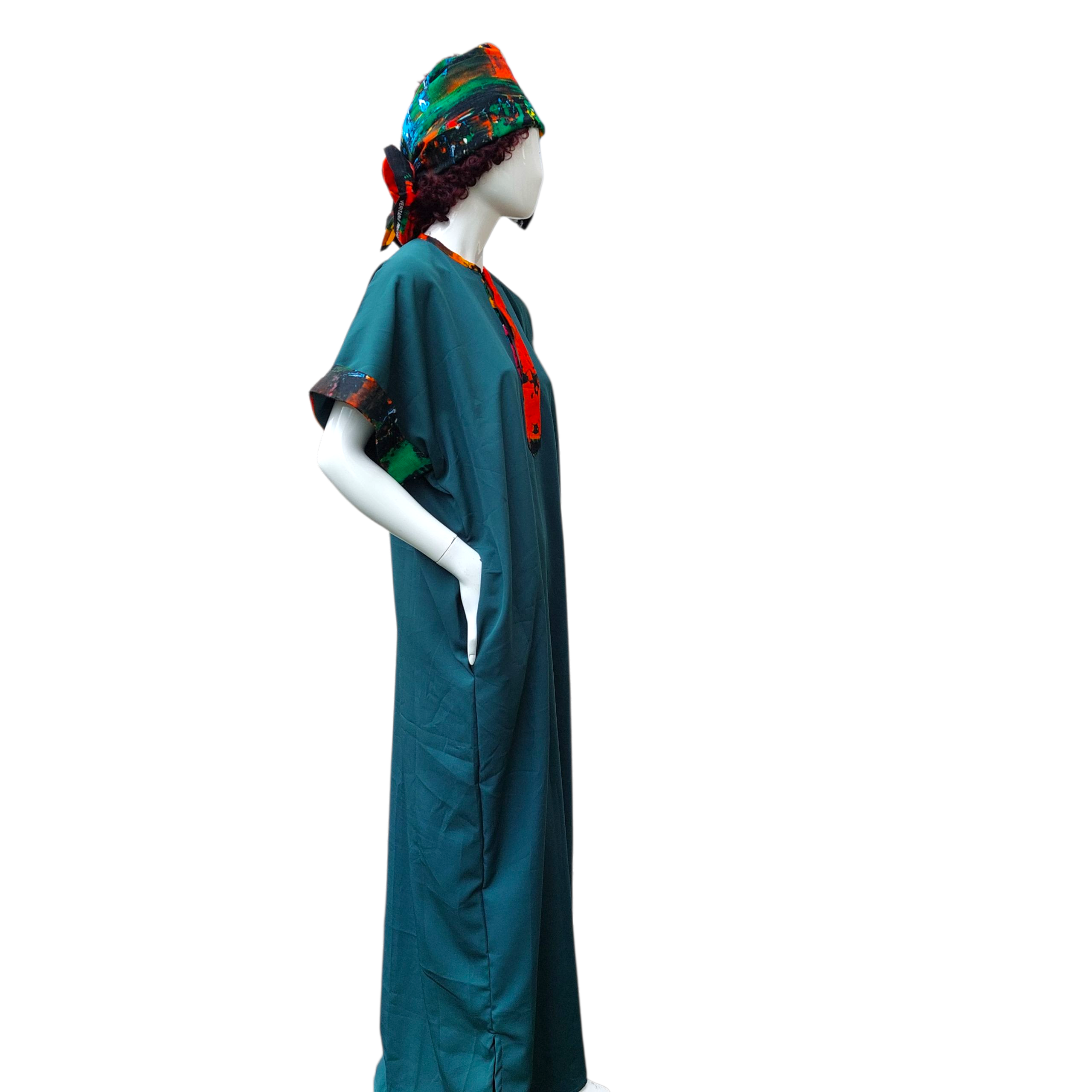 Kaftan Bubu with Scarf, Traditional African Dress, Multiple Colours Available, Soft Luxury Fabric, Sizes 10-24, Free-Flowing Style with Matching Scarf, Cultural and Casual Wear - Image 2