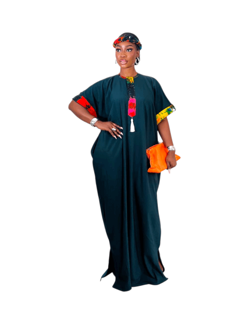 Kaftan Bubu with Scarf, Traditional African Dress, Multiple Colours Available, Soft Luxury Fabric, Sizes 10-24, Free-Flowing Style with Matching Scarf, Cultural and Casual Wear - Image 4