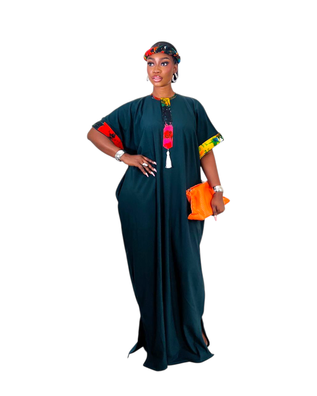 Kaftan Bubu with Scarf, Traditional African Dress, Multiple Colours Available, Soft Luxury Fabric, Sizes 10-24, Free-Flowing Style with Matching Scarf, Cultural and Casual Wear - Image 4