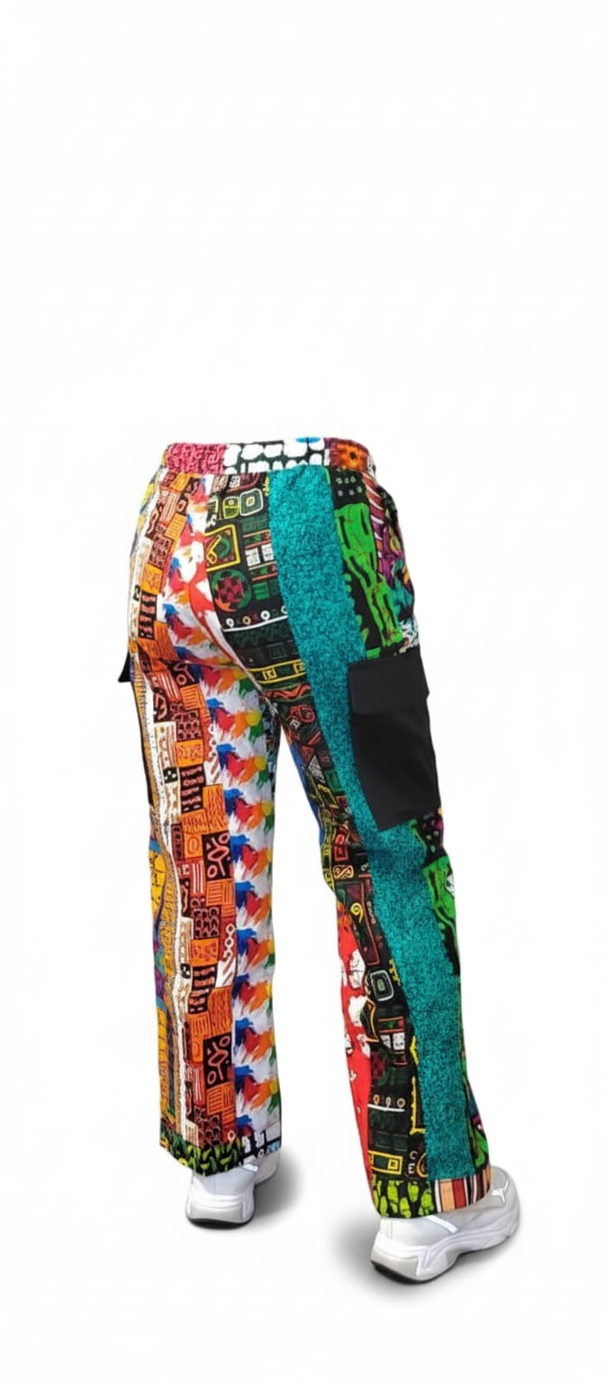 Favday Collections Multi-Color Ankara Wide-Leg Pants, Cotton Print, High-Rise, Elastic Waistband, Relaxed Fit, 4 Pockets, Available in S-XXL - Image 5