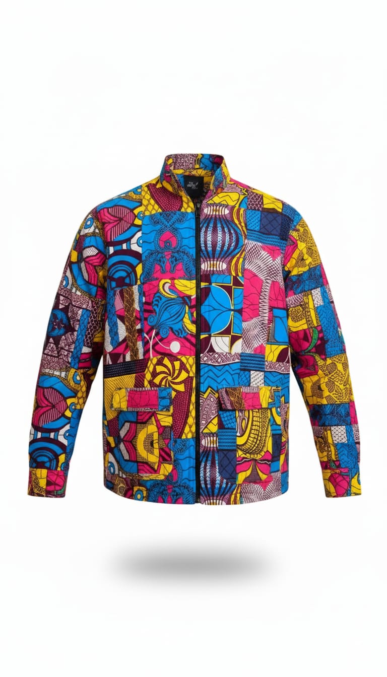 Bumper Jacket, Cotton Ankara Print, Insulated Fabric, XL/XXL/XXXL, Casual Style, Hooded and Non-Hooded Design, Machine Washable - Image 3