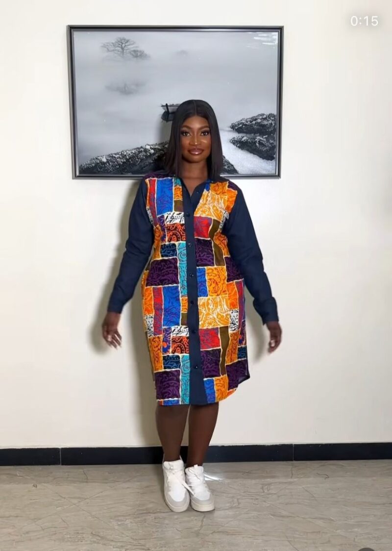 Denim Ankara Dress