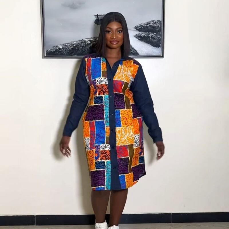 Denim Ankara Dress