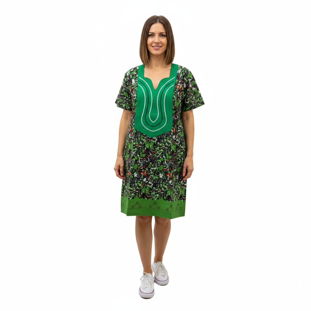 African print dress - jade